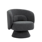 Roomfitters 360-Degree Swivel Sherpa Accent Chair with Toss Pillows - Modern Barrel Chair for Home Office, Living Room, Bedroom