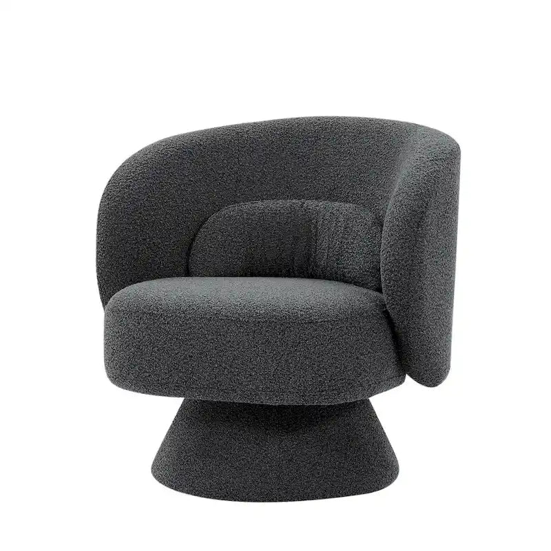 Roomfitters 360-Degree Swivel Sherpa Accent Chair with Toss Pillows - Modern Barrel Chair for Home Office, Living Room, Bedroom