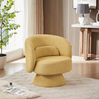 Roomfitters 360-Degree Swivel Sherpa Accent Chair with Toss Pillows - Modern Barrel Chair for Home Office, Living Room, Bedroom