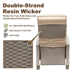 Outdoor Recliner Chair,Patio Recliner with Hand-Woven Wicker,Flip Table Push Back,Adjustable Angle,Reclining Lounge Chair