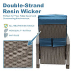 Outdoor Recliner Chair,Patio Recliner with Hand-Woven Wicker,Flip Table Push Back,Adjustable Angle,Reclining Lounge Chair