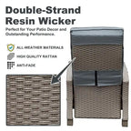 Outdoor Recliner Chair,Patio Recliner with Hand-Woven Wicker,Flip Table Push Back,Adjustable Angle,Reclining Lounge Chair