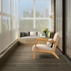 Beige Linen Armchair with Wood Legs - 23.20 x 29.50